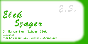 elek szager business card