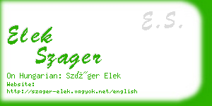 elek szager business card